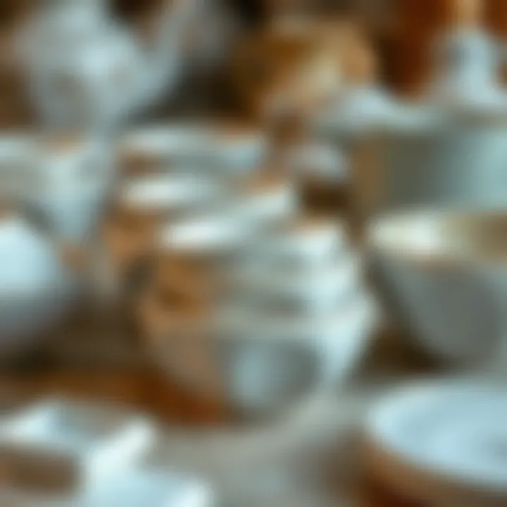 Close-up of ceramic pieces ready for adhesion