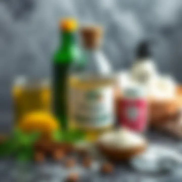 Natural cleaning ingredients such as vinegar and baking soda