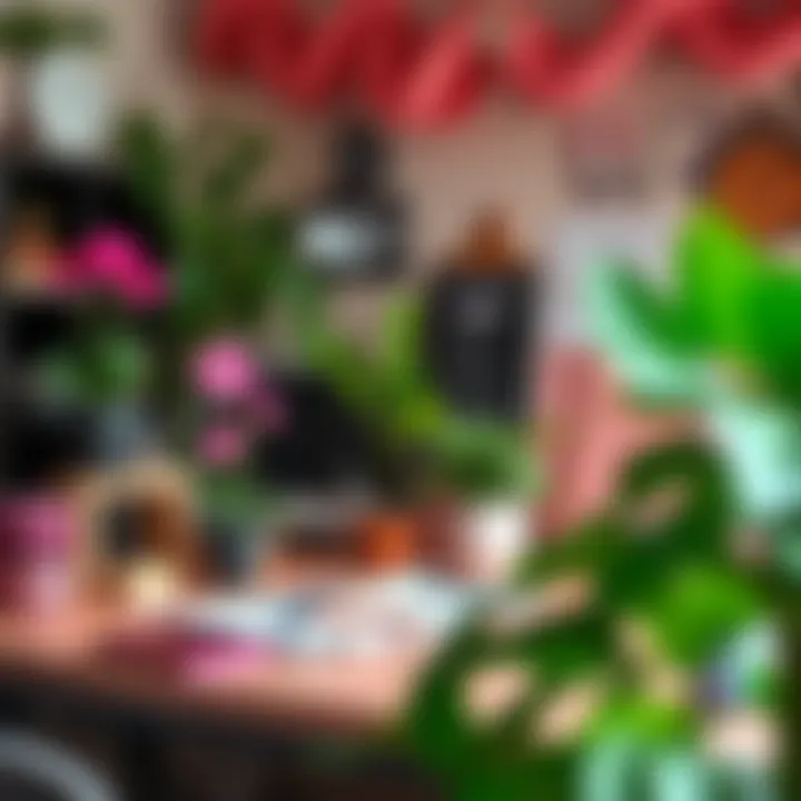 Creative workspace infused with cyclamen pink details