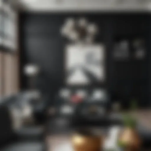 Luxurious black paint enhancing a modern living room