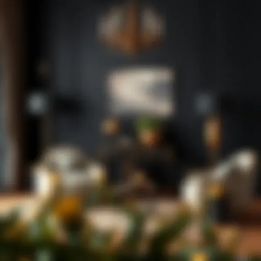 Elegant black and gold color combination in home decor