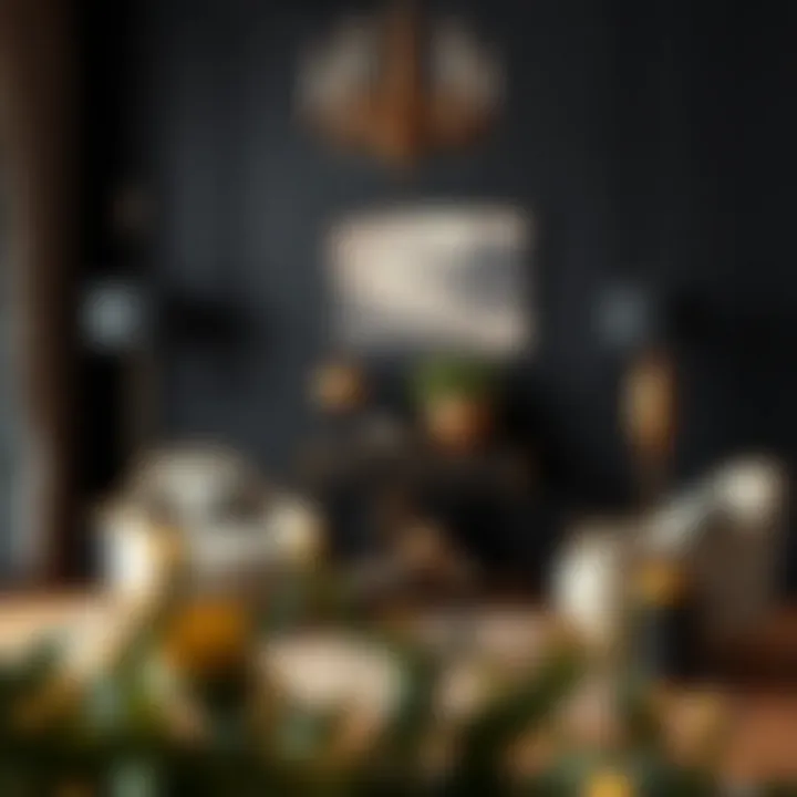 Elegant black and gold color combination in home decor