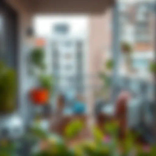 Creative Furniture Arrangement for Small Balconies Stylish small balcony with creative furniture arrangement