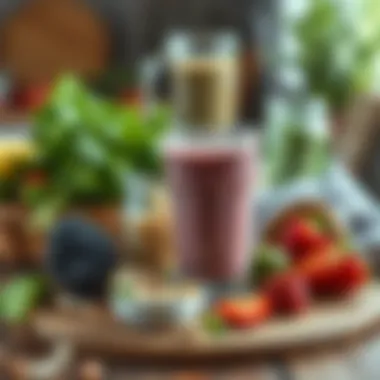 Ingredients laid out for smoothie preparation