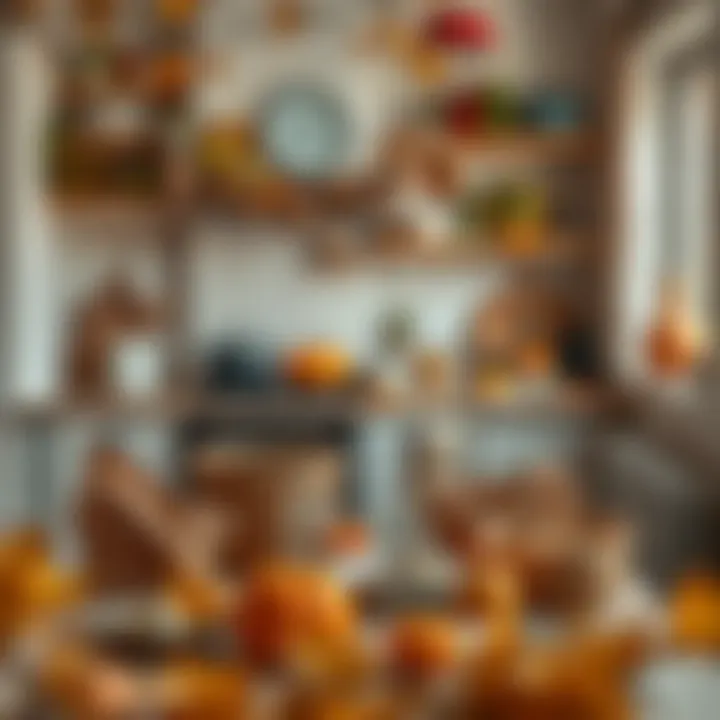 A cozy kitchen adorned with autumn produce
