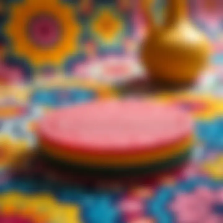 Colorful patterns created with sponge application