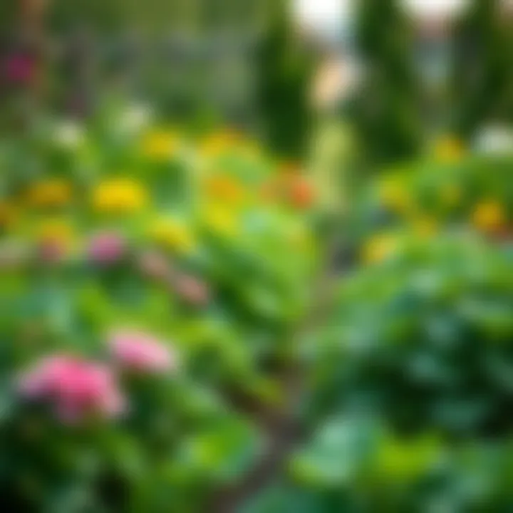 Lush green vegetable garden in spring