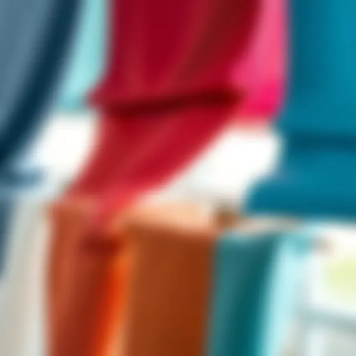 Different types of roller blind fabrics displayed