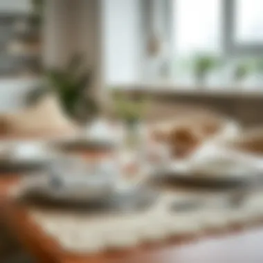 Modern Dining with Stylish Crochet Placemats Stylish crochet placemat in a modern dining setup