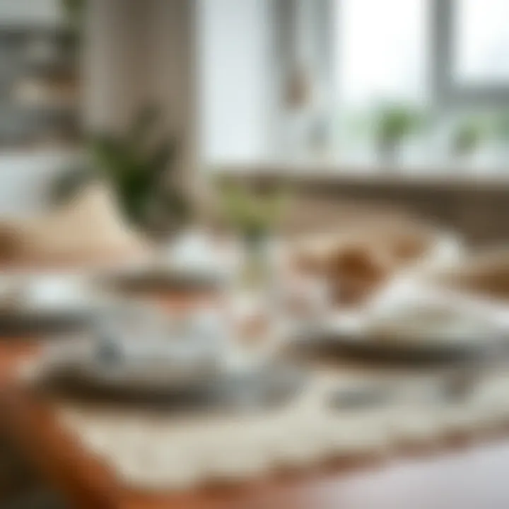 Modern Dining with Stylish Crochet Placemats Stylish crochet placemat in a modern dining setup