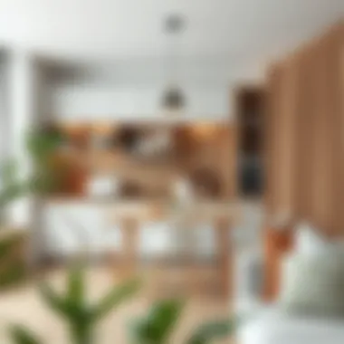 Stylish kitchen with multifunctional furniture maximizing space