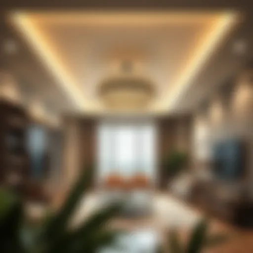 Elegant suspended ceiling design enhancing modern interior