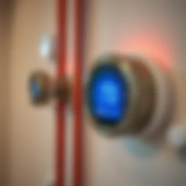 Thermostat for Radiant Heating Close-up of a thermostat controlling a radiant heat system.