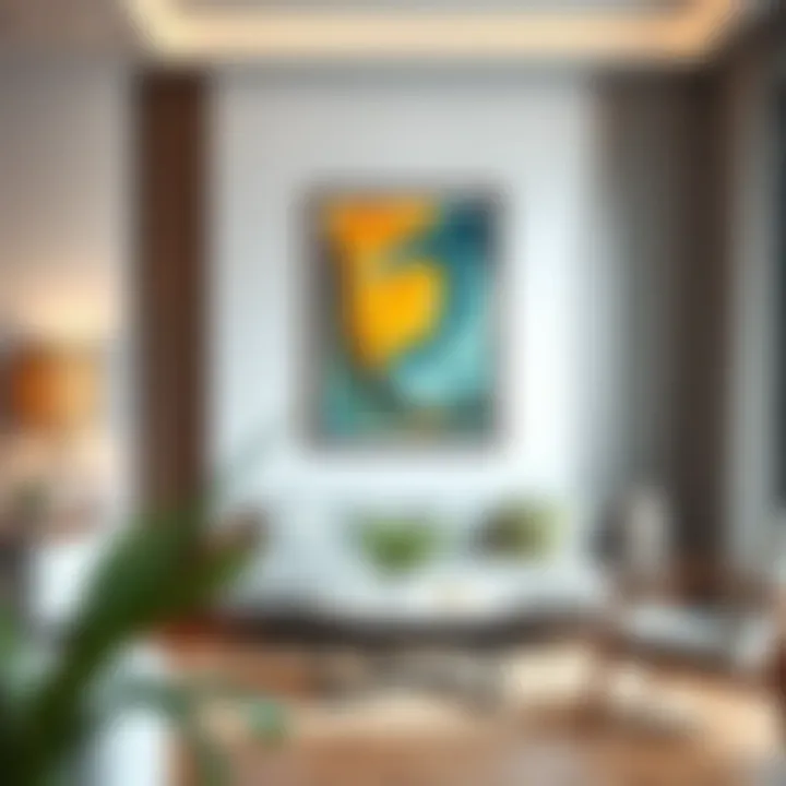 Finished artwork displayed prominently in a stylish room setting