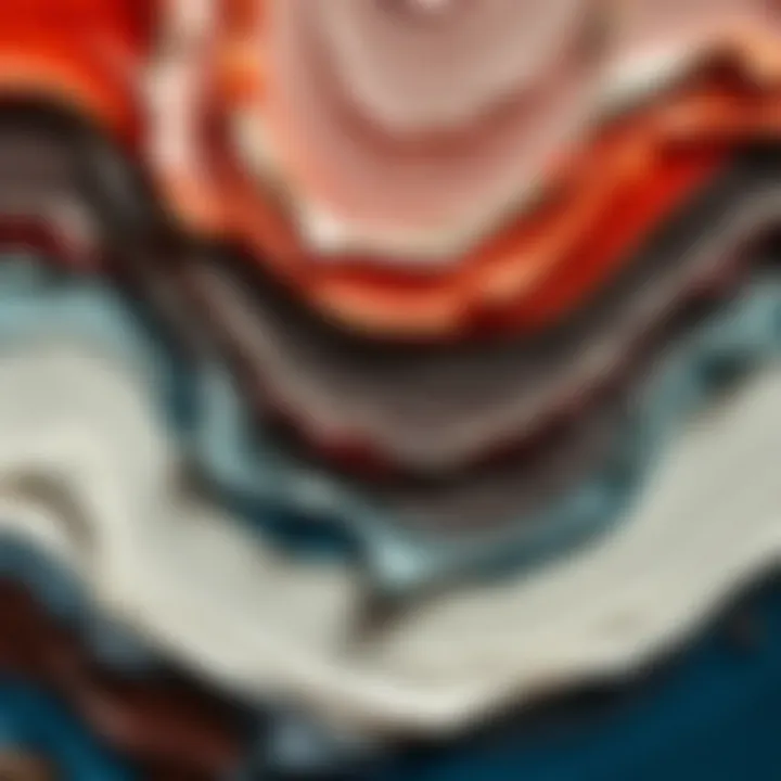 A close-up of textured paint layers on a canvas