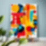 A vibrant canvas filled with abstract shapes and colors