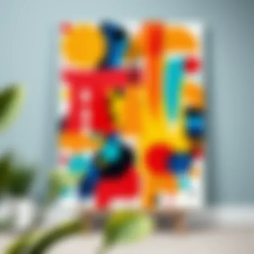 A vibrant canvas filled with abstract shapes and colors