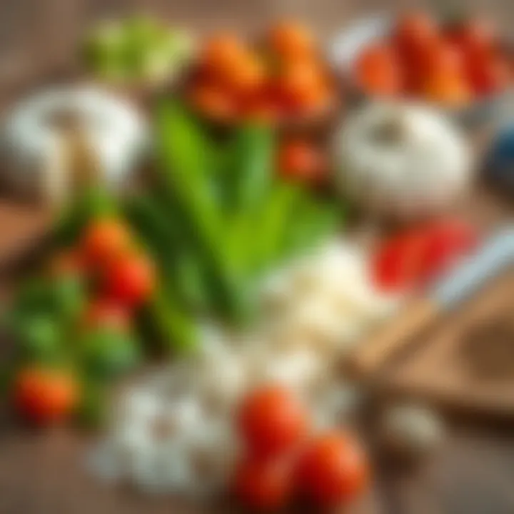 Fresh Ingredients for Flavorful Cooking Fresh ingredients laid out for a delicious dish