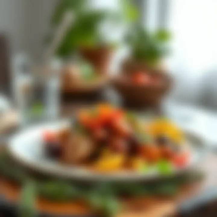 Aesthetic Presentation of Culinary Creations A beautifully plated dish showcasing the finished meal