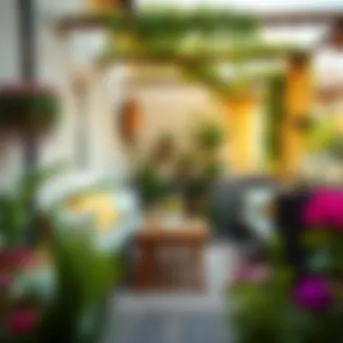 Creative use of colors and textures in terrace decor