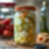 Cloudy pickling brine in a jar