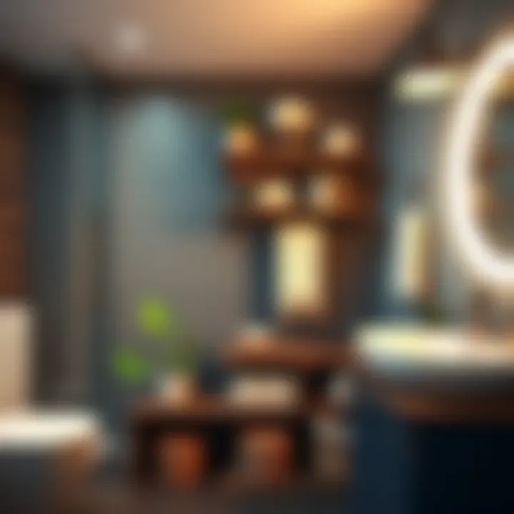 Functional Storage Solutions Functional storage solutions in a stylish restroom