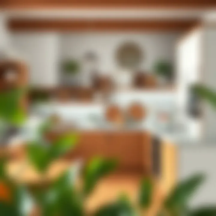 Stylish Decor in U-shaped Kitchen Stylish decor elements incorporated into a U-shaped kitchen