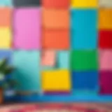 Vibrant color palette showcasing various wall paint samples