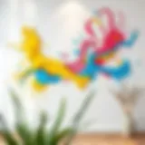 Creative wall painting with sponge technique