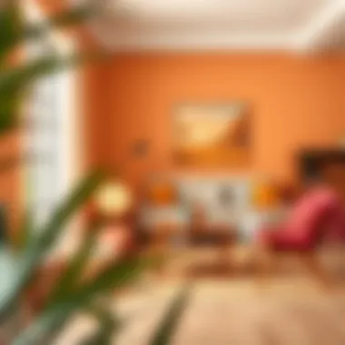 Cozy seating area showcasing warm tones