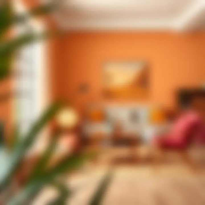 Cozy seating area showcasing warm tones