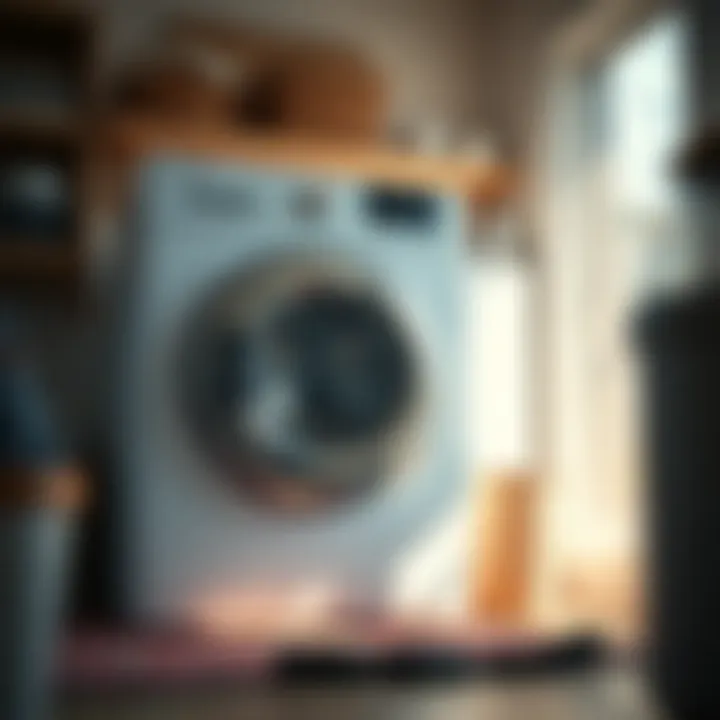 A well-maintained washing machine in a bright laundry room