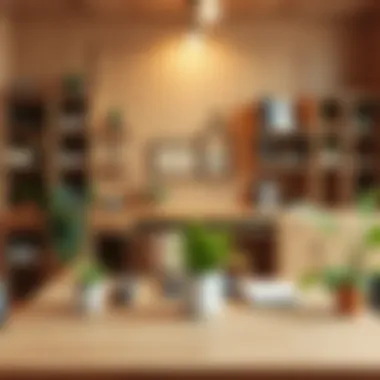 Elegant wooden workspace with minimalist design