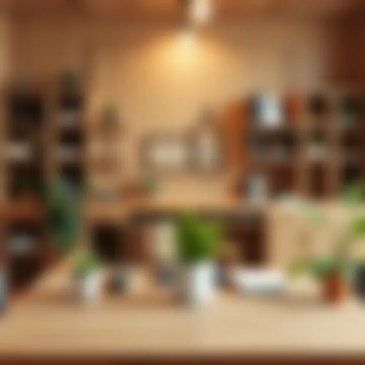 Elegant wooden workspace with minimalist design