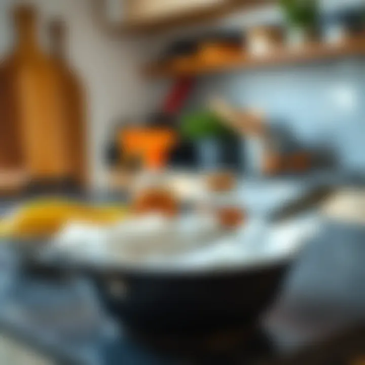 Natural cleaning ingredients on a kitchen counter