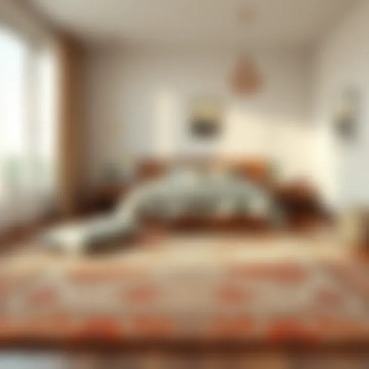 A serene bedroom ambiance enhanced by a well-chosen carpet