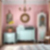 Elegant bedroom furniture painted in soft pastel colors