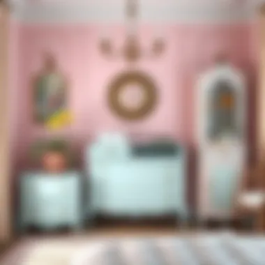 Elegant bedroom furniture painted in soft pastel colors