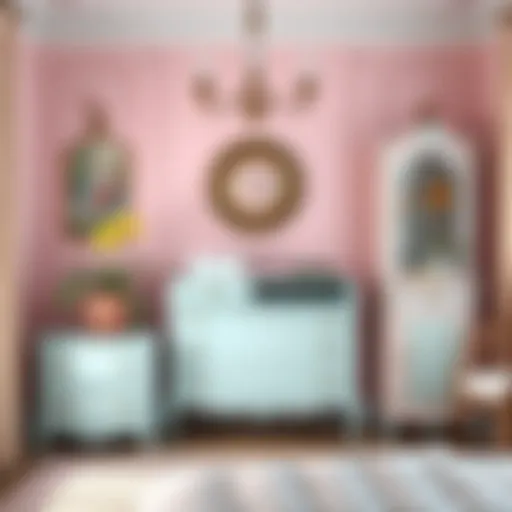 Elegant bedroom furniture painted in soft pastel colors