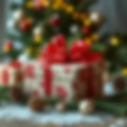 Thoughtfully wrapped gift box with festive decorations