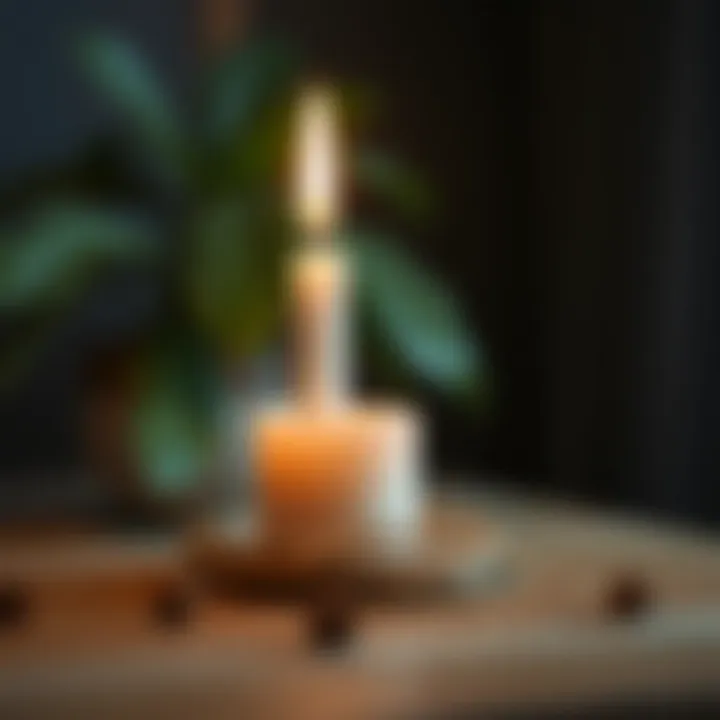 DIY candle holder made from natural materials