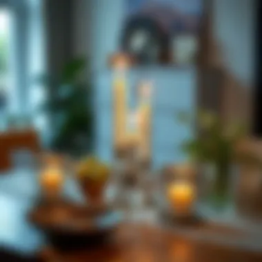 Stylish candle holders adding character to a dining table