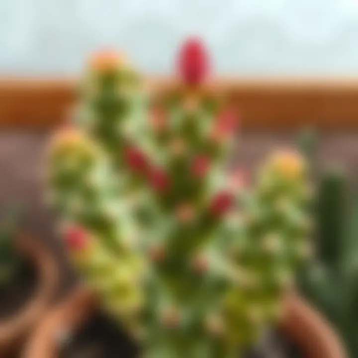 A healthy snake cactus with vibrant growth stages